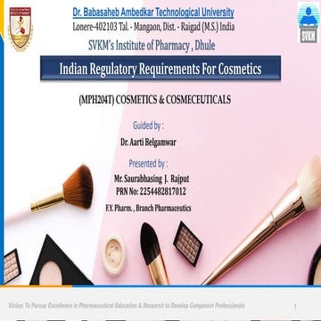 Cosmetics regulations in India.pptx