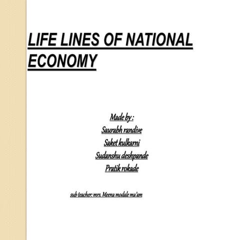 lifelines of national economy