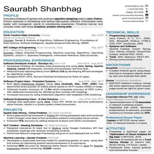 Saurabh shanbhag resume