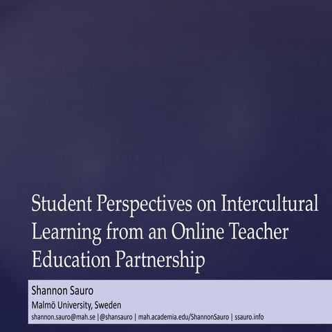 Student Perspectives on Intercultural Learning from an Online Teacher Educati...