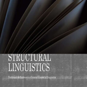 Saussure Linguistics - English Literature