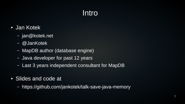 Save Java memory