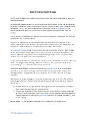 save the environment essay