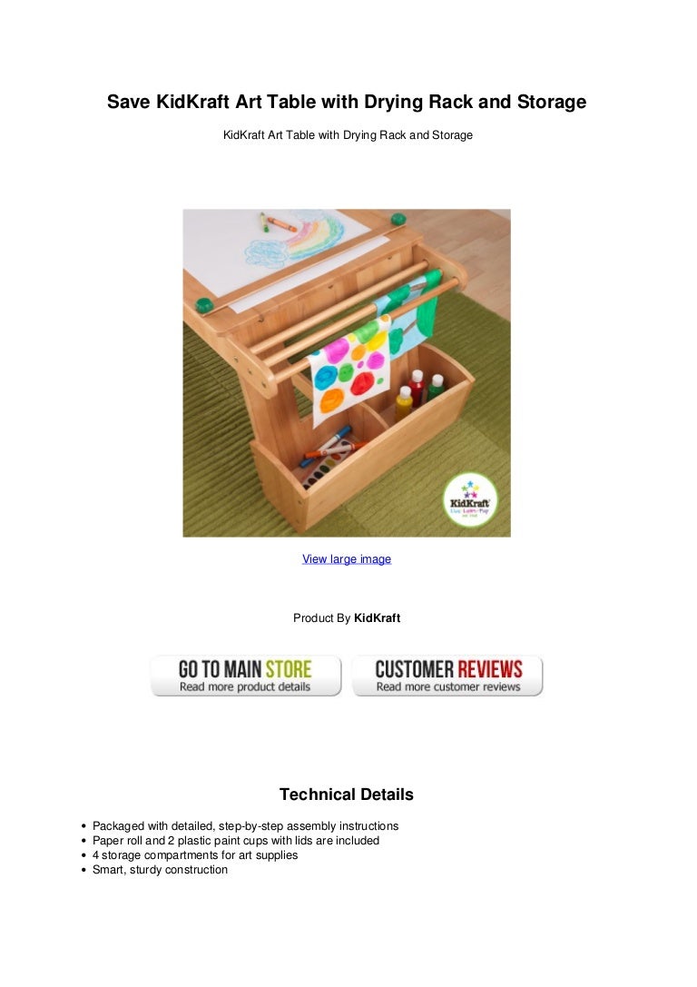 kidkraft art table with drying rack & storage