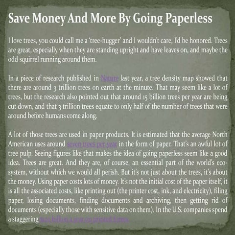 Save money and more by going paperless