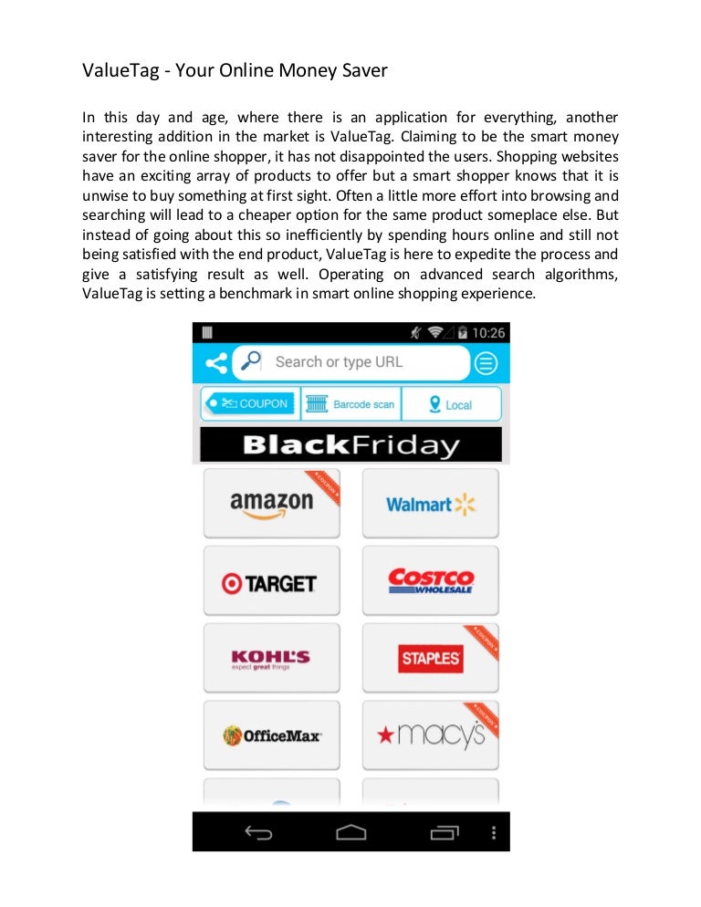 Save Money With Valuetag Shopping App