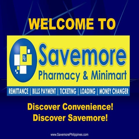 SAVEMORE PHARMACY AND MINIMART - NOW OPEN FOR FRANCHISE NEGOSYO BUSINESS PHIL...