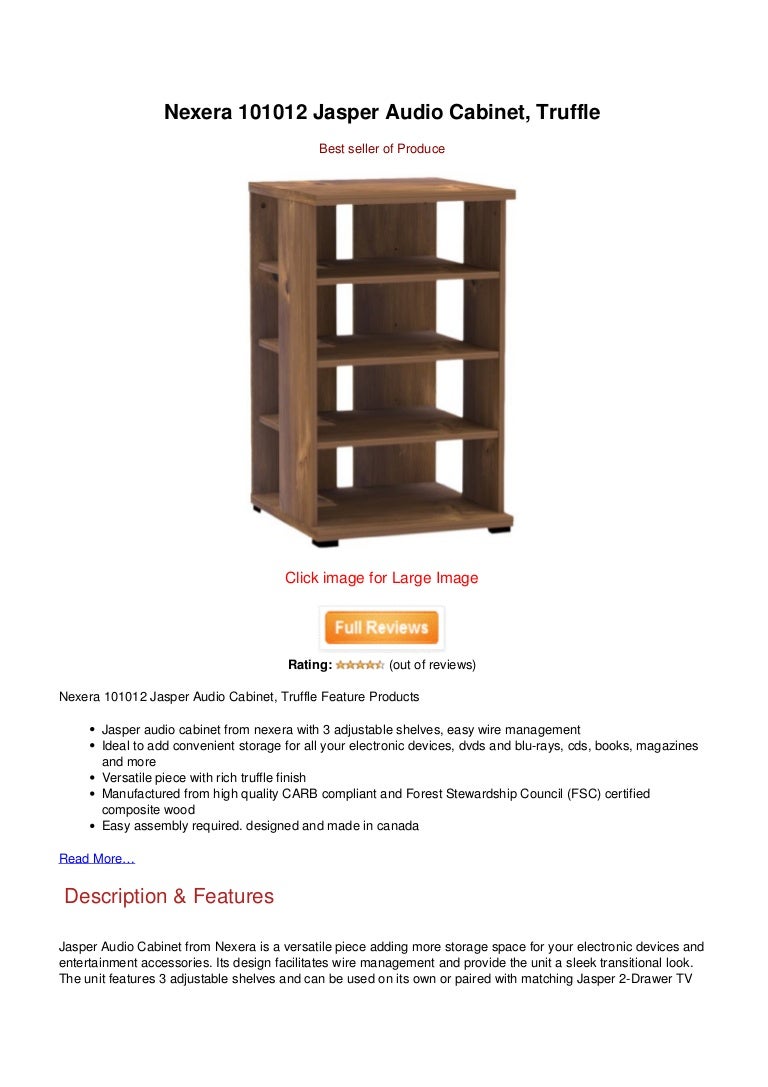 Save Nexera 101012 Jasper Audio Cabinet Truffle