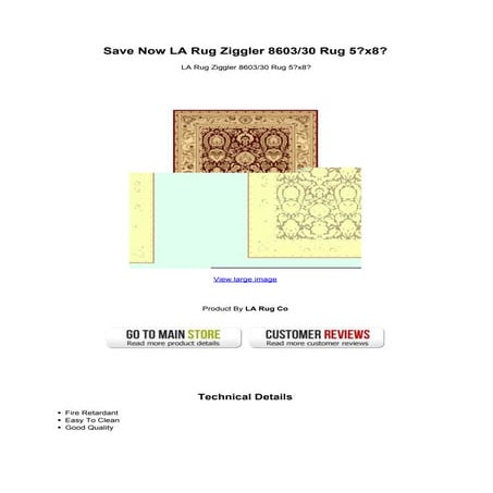 Save now la rug ziggler 860330 rug 5x8 | PDF