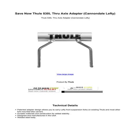 Thule 530L Lefty Thru-Axle Adapter