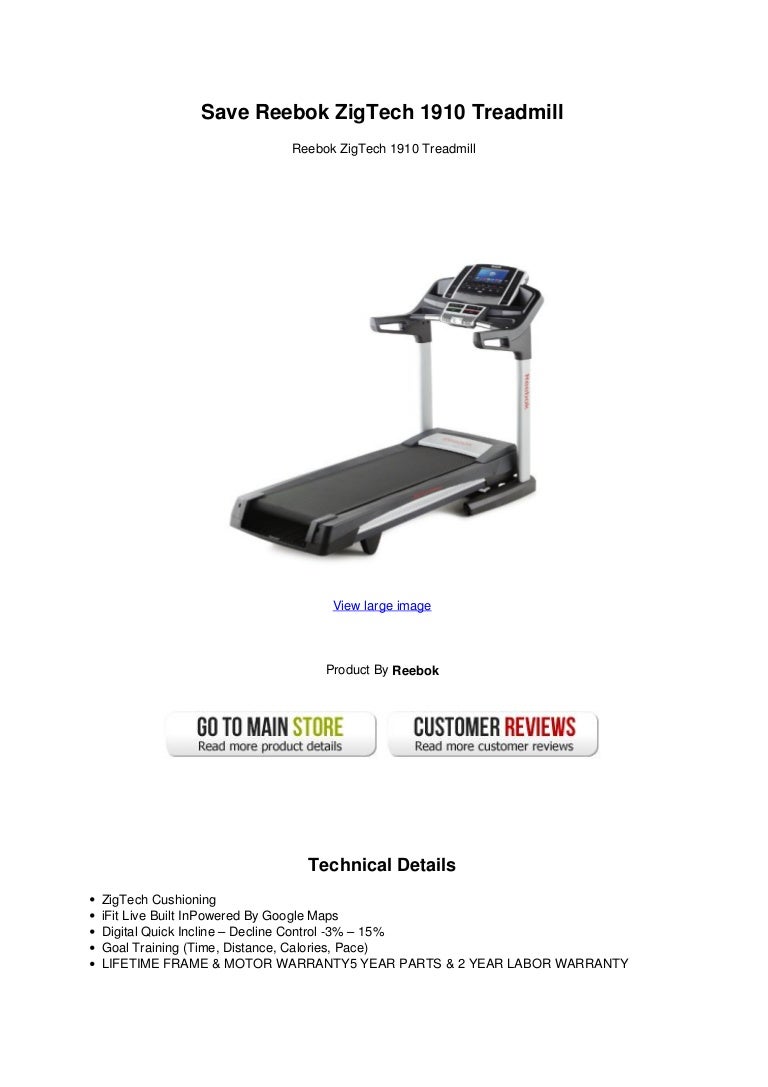 reebok zigtech 1410 treadmill