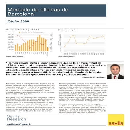 Savills - Informe Mercado Oficinas - Barcelona - Otoño 2009