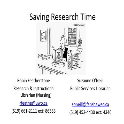 Saving Research Time - Pt. 1
