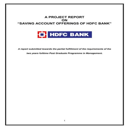 Saving account offerings of hdfc bank