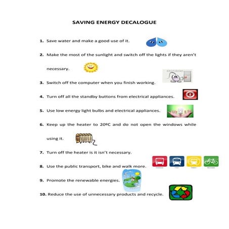 Saving energy decalogue | DOCX