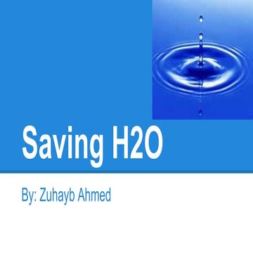 Saving h2 o