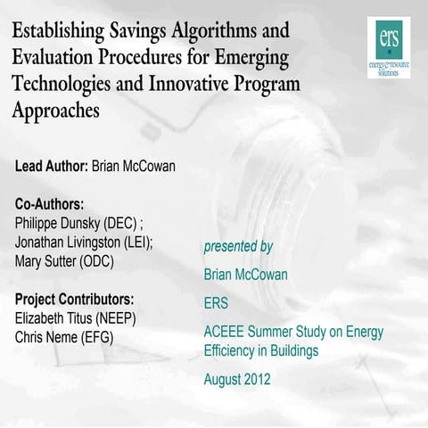 Savingsandevaluationmethodologiespresentation