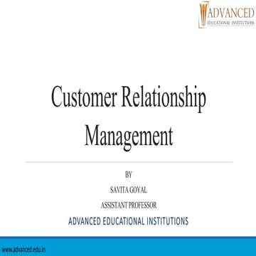 Customer Relationship Management