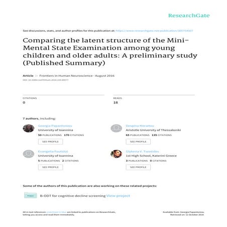 Comparing the latent structure of the Mini-Mental State Examination among you...
