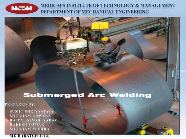 "Submerged Arc Welding" Introduction and Types