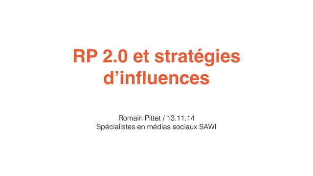 RP digitales et stratégies d'influence