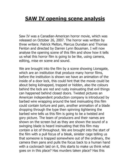 Saw iv opening scene analysis