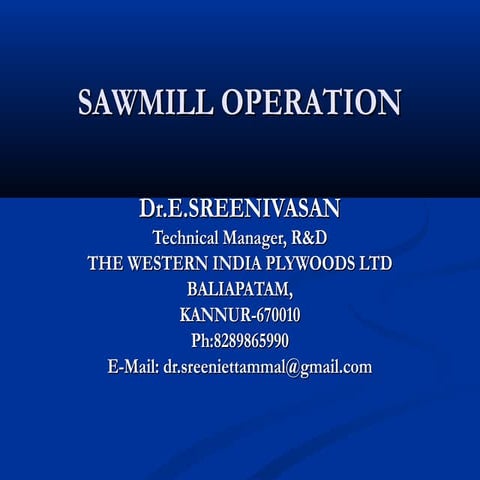 Sawmilling ppt