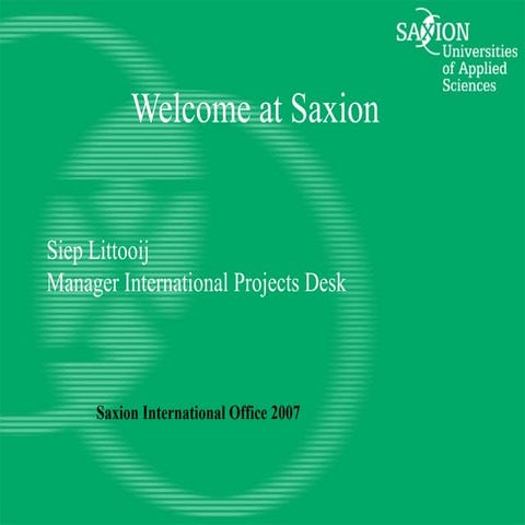 Welcome to Saxion University