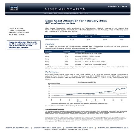 Saxo Asset Allocation for February 2011