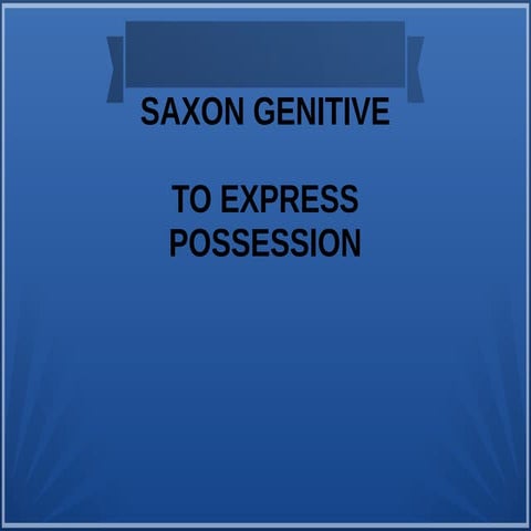Saxon genitive