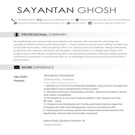 Sayantan ghosh resume