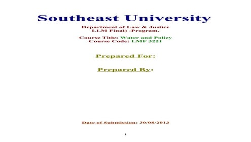 Assignment On: “Ensuring Safe Drinking Water in Bangladesh”