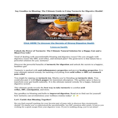 Say Goodbye to Bloating - The Ultimate Guide to Using Turmeric for Digestive ...