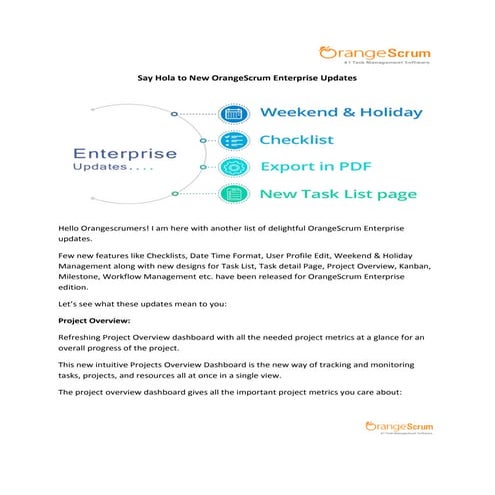 Say hola to new orange scrum enterprise updates