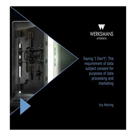 Saying "I Don't": the requirement of data subject consent for purposes of dat...