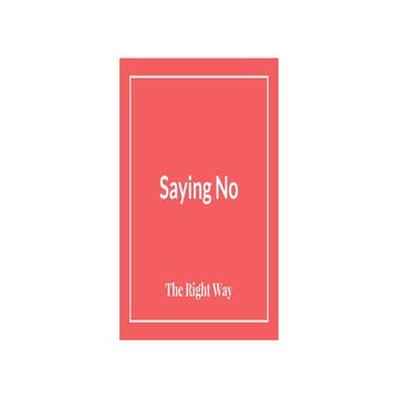 Saying no... the right way