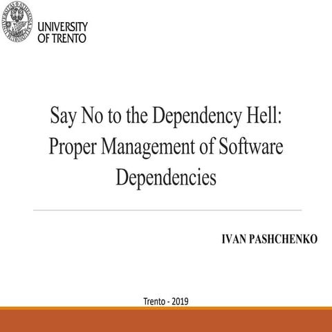 Say No To Dependency Hell 