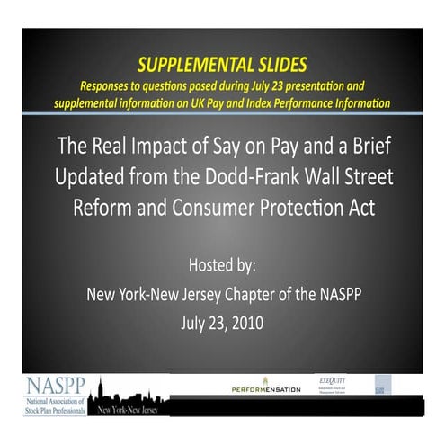 Supplemental Info: Say on Pay and Dodd Frank 20100723