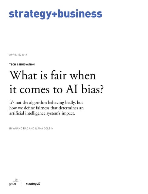 What is fair when it comes to AI bias?