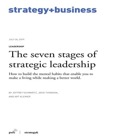 The seven stages of strategic leadership