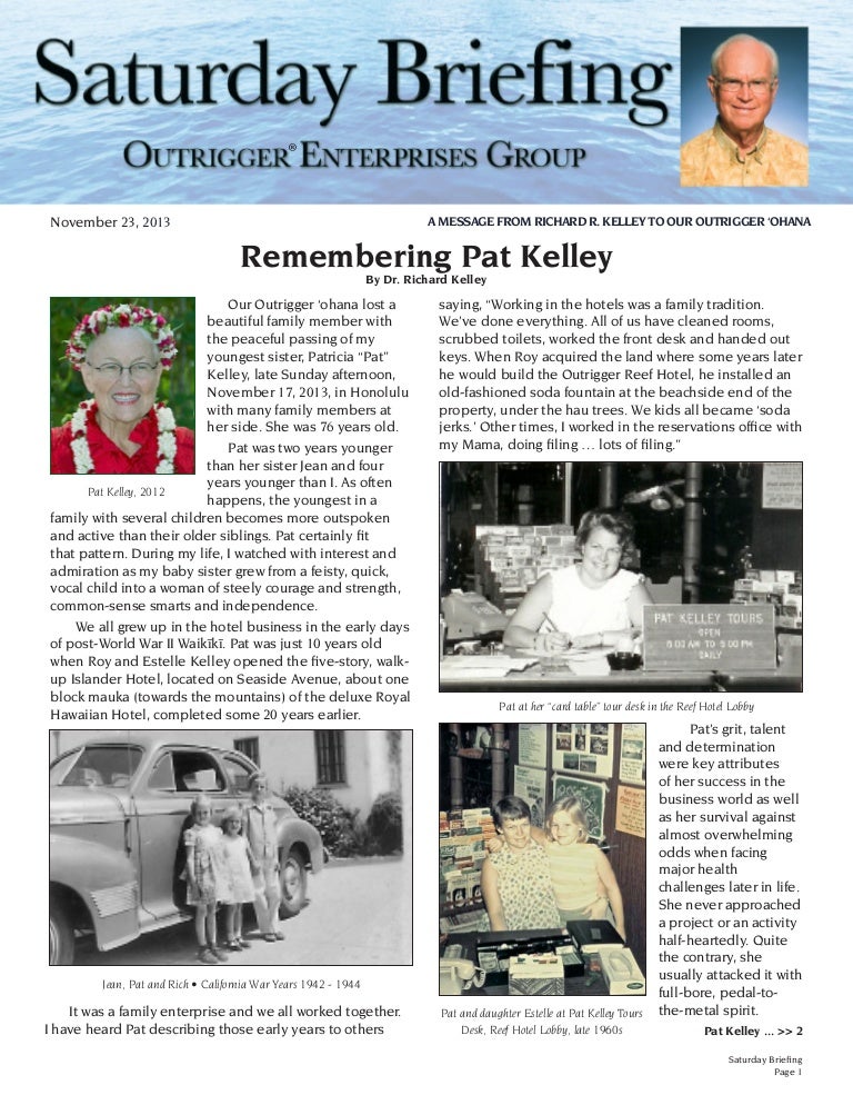 Remembering Pat Kelley - 