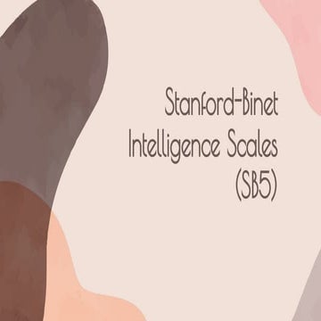 Stanford-Binet Intelligence Scale Presentation