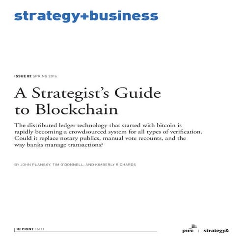 A Strategist's Guide to Blockchain