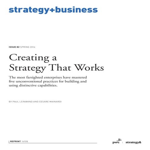Creating a Strategy That Works