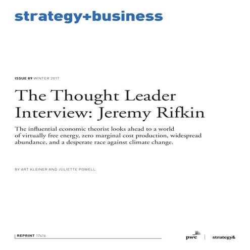 The Thought Leader Interview: Jeremy Rifkin