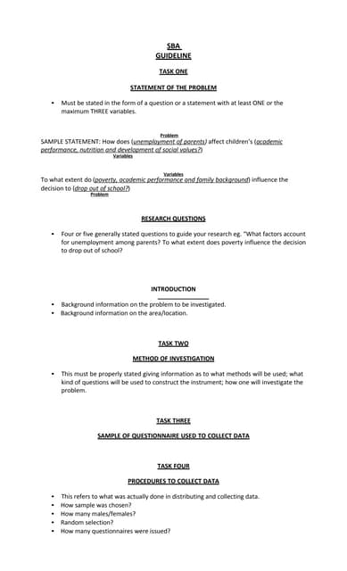 CSEC Social Studies - Sample SBA | DOCX