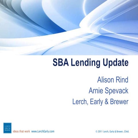 SBA lending update lerch early 04 05-11