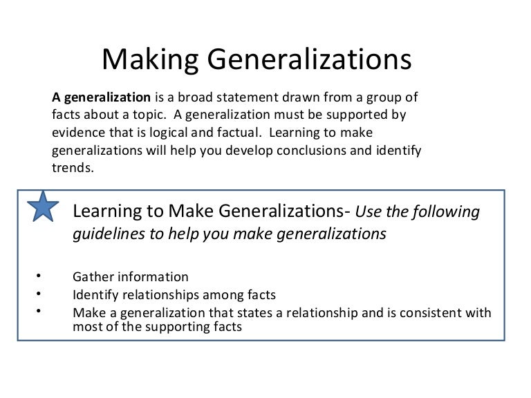generalization psychology