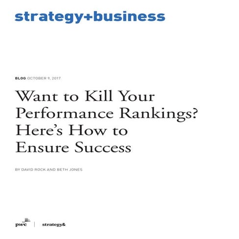 Want to Kill Your Performance Rankings? Here’s How to Ensure Success