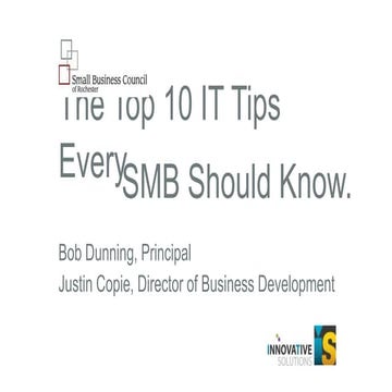 Top Ten IT tips for Small Business